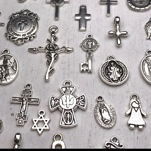 CREATING ON THE COAST Other - 40pc Religious Charms Bracelets Keychains DIY Jewelry Making Crafting Lot Bundle